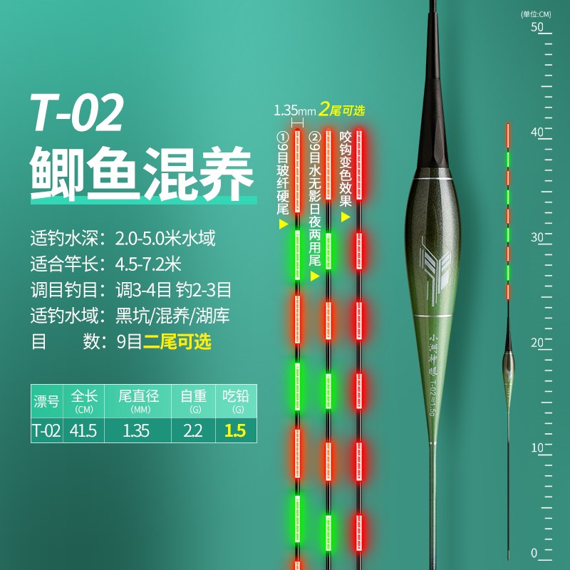 高灵敏超细日夜两用硬尾电子漂咬钩变色水无影尾夜光漂电池漂身