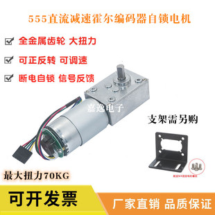 带霍尔编码 12v24v大F扭矩正反转调速 器马 555直流减速电机 5840