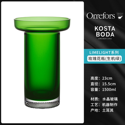 KOSTA BODA进口水晶玻璃 LIMELIGHT透明花瓶欧式简约客厅插花摆件