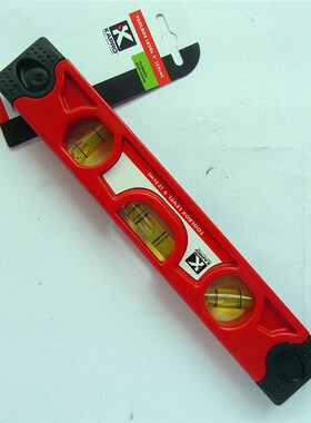 以色列Kapro平水尺带磁性V型磁槽防撞3珠红色230MM水平尺227