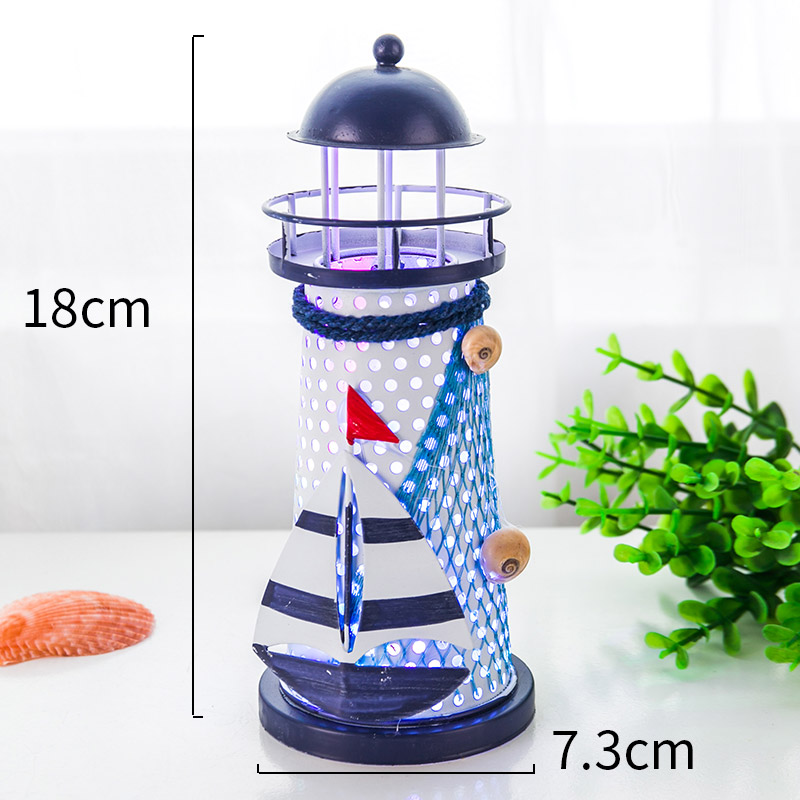 包邮 地中海风格装饰铁皮烛台电子灯塔 创意海洋装饰摆设婚庆礼品