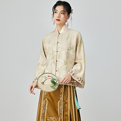 陌遇2024年中国风提花缎唐装上衣