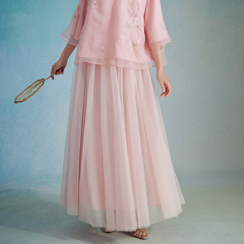 陌遇2025年春夏新款中国风复古百搭高腰显瘦轻奢长裙气质半身裙