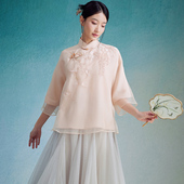 上衣 优雅唐装 陌遇2025春夏新款 中国风改良100%真丝绣花茶服新中式
