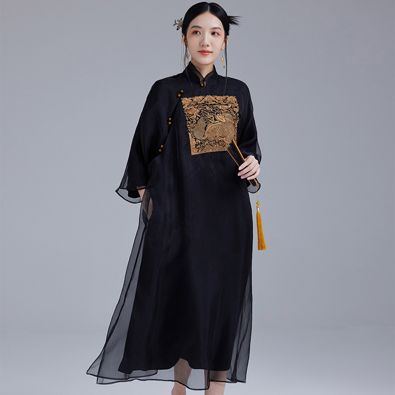 陌遇中国风日常宽松大码连衣裙