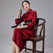 礼服连衣裙 中国风复古改良醋酸旗袍国潮年轻款 陌遇2025年春季 新款