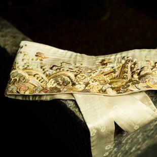 陌遇2025年新款 饰系带金色腰带 中国风复古刺绣腰封女士收腰百搭装