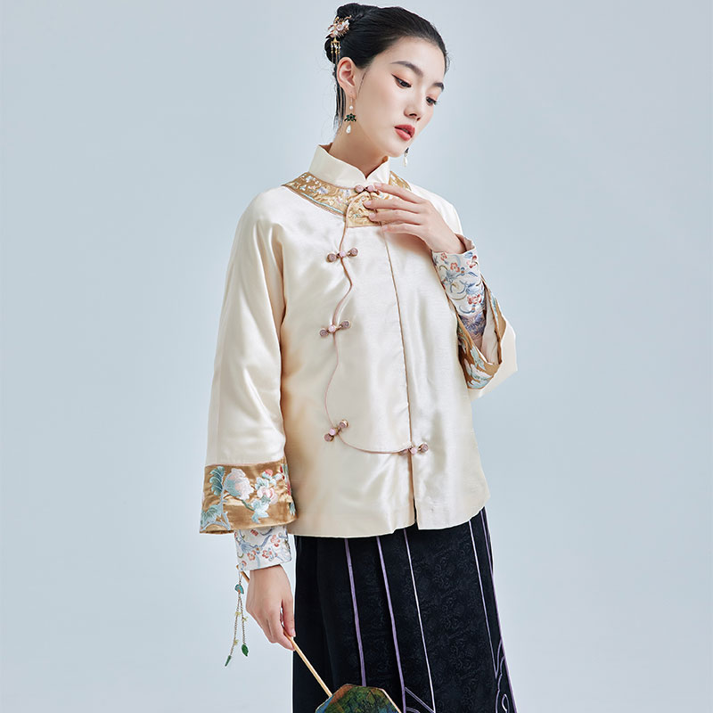 陌遇高端优雅重工刺绣唐装上衣
