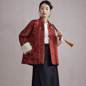 外套 唐装 陌遇秋冬新款 中国风提花缎新年拜年服改良茶服棉衣新中式