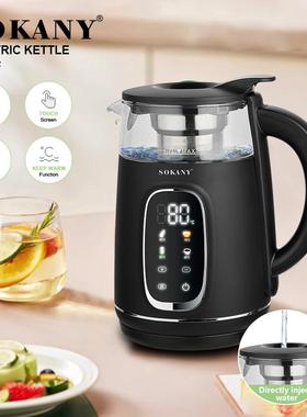 跨境SOKANY09092水壶家用1.7L烧水壶可调温触屏水壶直注水KETTLE