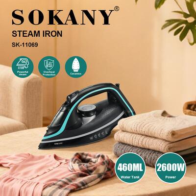 出口SOKANY11069电熨斗家用蒸汽熨斗460ml2600W陶瓷熨斗STEAMIRON