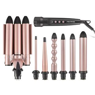 AKANE跨境欧规美发梳不伤发直发卷发家用多功能七合一发棒直发器