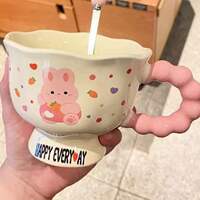 Cute cartoon ins mugs with high appearance standards, ceramic couple water cups, birthday gifts and souvenirs for girls thumbnail 7