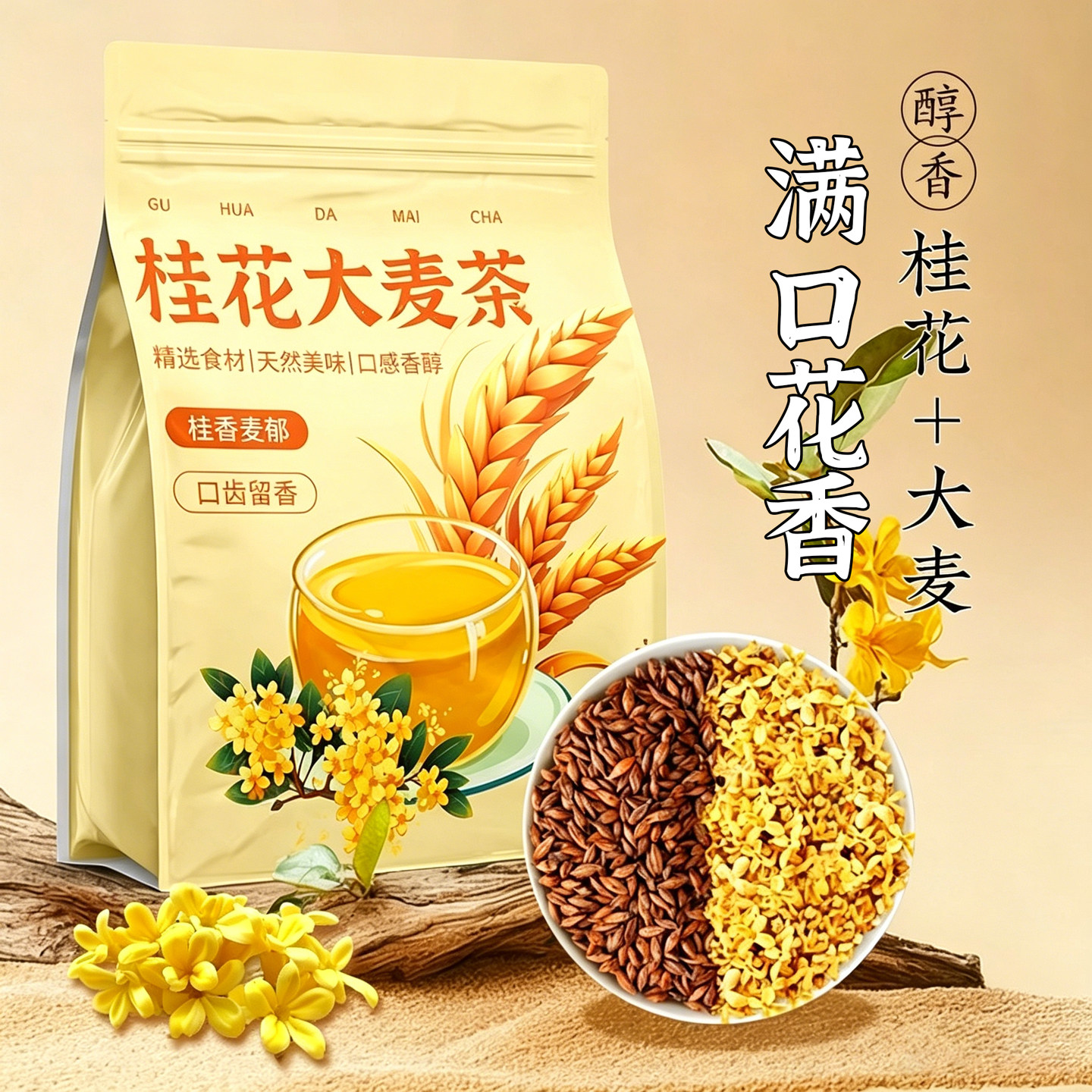 15包清新桂花大麦茶茶包图片