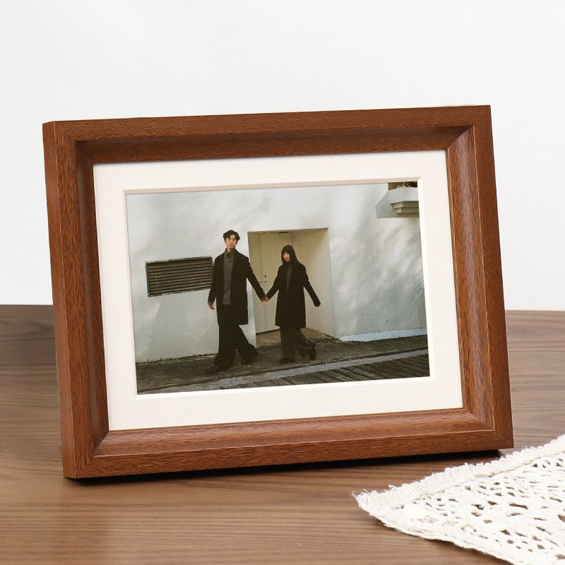 相框空框洗照片定制摆台做成相册6寸7寸8高级感实木展示框架挂墙