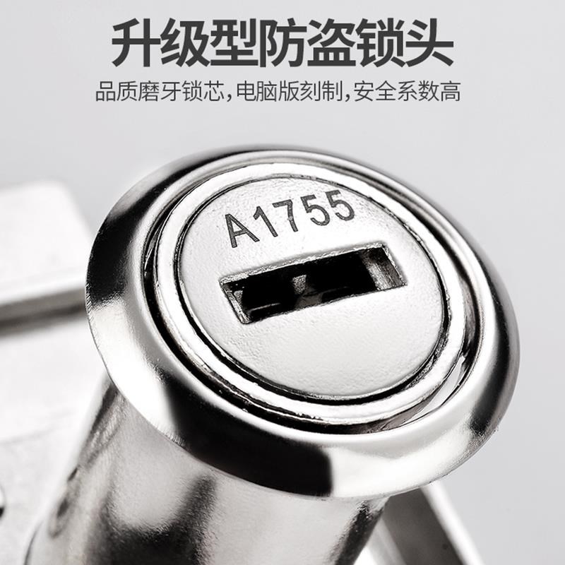 老式办公室抽屉锁橱柜锁家具文件柜子加长锁柜台安全暗装斜舌锁头