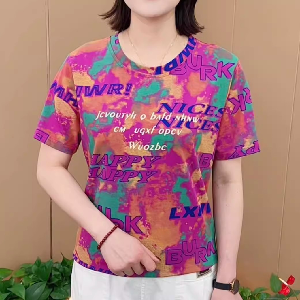 中年妈妈夏装短袖t恤女