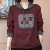 秋冬连帽长袖 t恤 中老年大码 卫衣上衣女新款 妈妈洋气减龄套头小衫