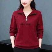 2025新款 妈妈大码 卫衣女宽松打底衫 春秋外穿中老年洋气POLO上衣女