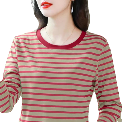 妈妈长袖T恤女大码洋气小衫