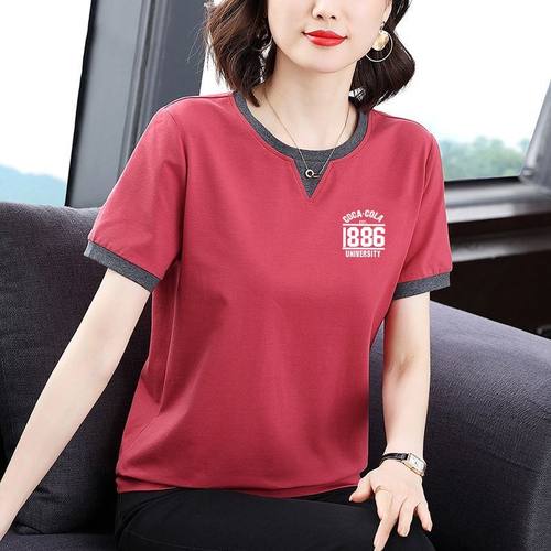 中年妈妈纯棉t恤女短袖