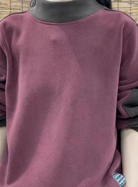 加绒加厚半高领女士卫衣冬季新款中年妈妈宽松大码保暖打底衫上衣
