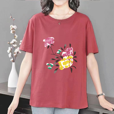 纯棉t恤女妈妈短袖夏装