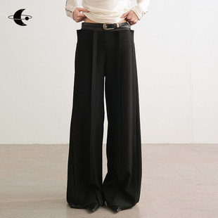 00创世纪元 黯影褶章 双层腰头 立体褶阔腿长裤