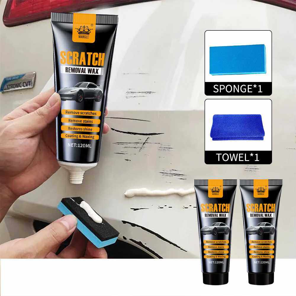 汽车划痕修复神器补漆英文版划痕抛光蜡去漆面深度刮痕修复膏