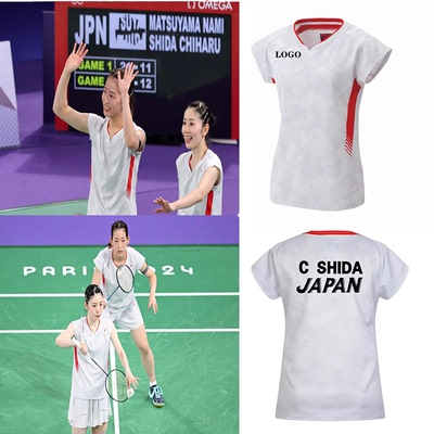2024日本队志田千阳运动速干羽毛球服男大赛服女款新款小飞袖定制
