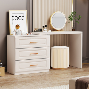 梳妆台卧室现代简约实木化妆桌斗柜一体2026新款小户型简易化妆台