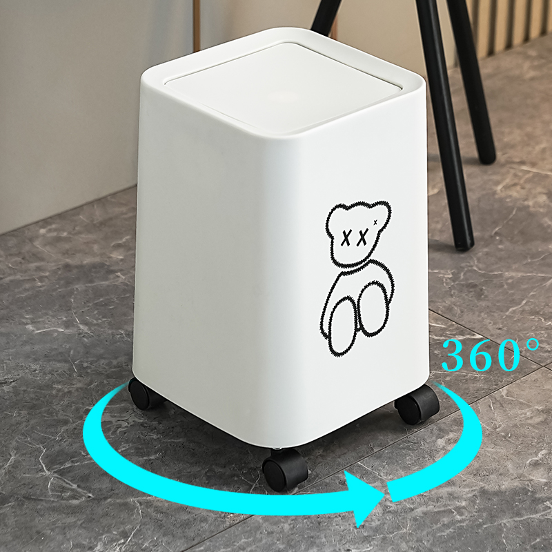 带滑轮双层大容量垃圾桶