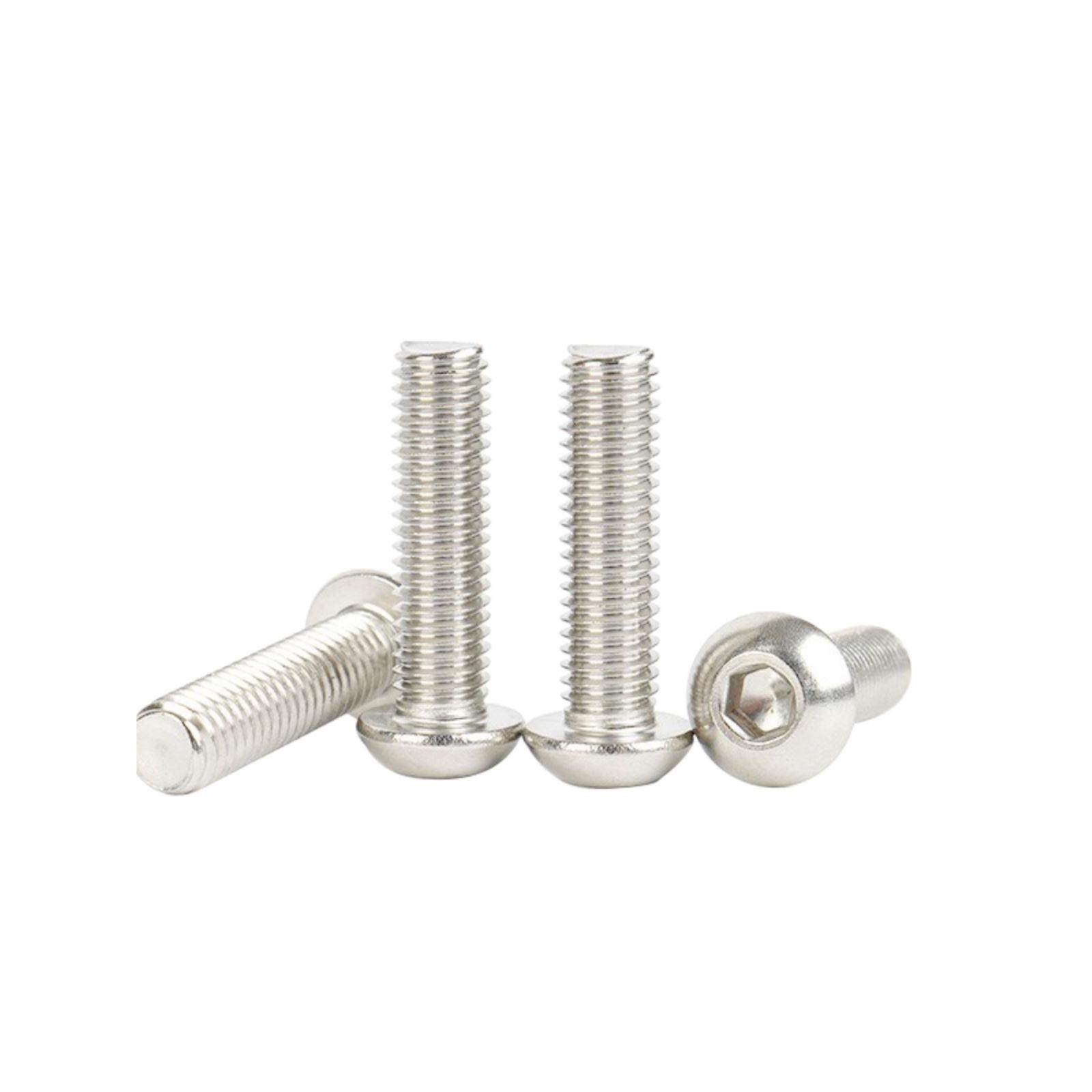 304不锈钢7380圆头内六角螺丝大平头半圆头螺栓螺钉M2M3M4M5M6M12