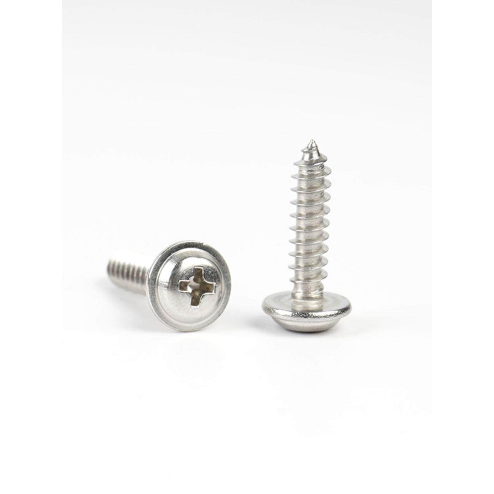 M1.7M2M2.3M2.6M3M4M5 304不锈钢PWA圆头带垫自攻螺丝钉木螺丝