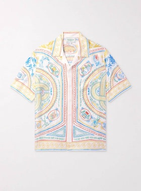 casablanca 26 蜡笔线条  印花 宫廷西西里风男女同款 丝绸衬衫