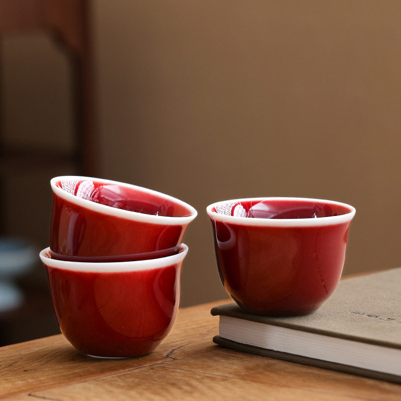 原矿郎红杯普洱杯客人结婚泡茶杯手工功夫茶具高端郎红酒杯