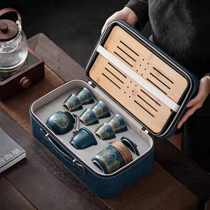 旅行茶具陶瓷便携礼盒单人套装