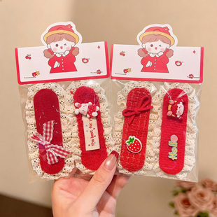 新年发饰前额魔术贴刘海贴女侧边碎发整理神器粘头发发帖可爱头饰