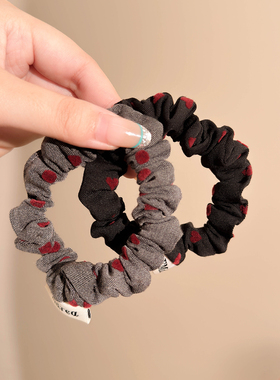 格雷灰色波点小肠发圈女高弹力低马尾扎头发绳气质发饰橡皮筋头饰