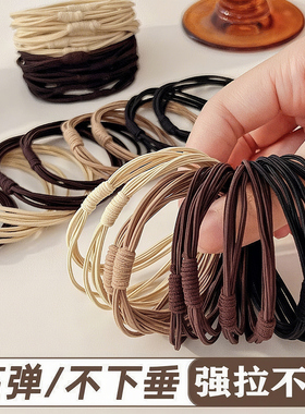 高弹力耐用发圈女头绳黑色头饰发绳扎发马尾橡皮筋发饰皮套不伤发