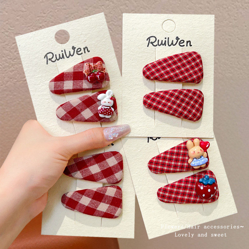 过年喜庆宝宝bb发夹女童新年红色发饰女孩前额侧边刘海夹头花发卡,童装/婴儿装/亲子装,发饰,淘宝优惠券,粉丝福利购,淘宝优惠卷