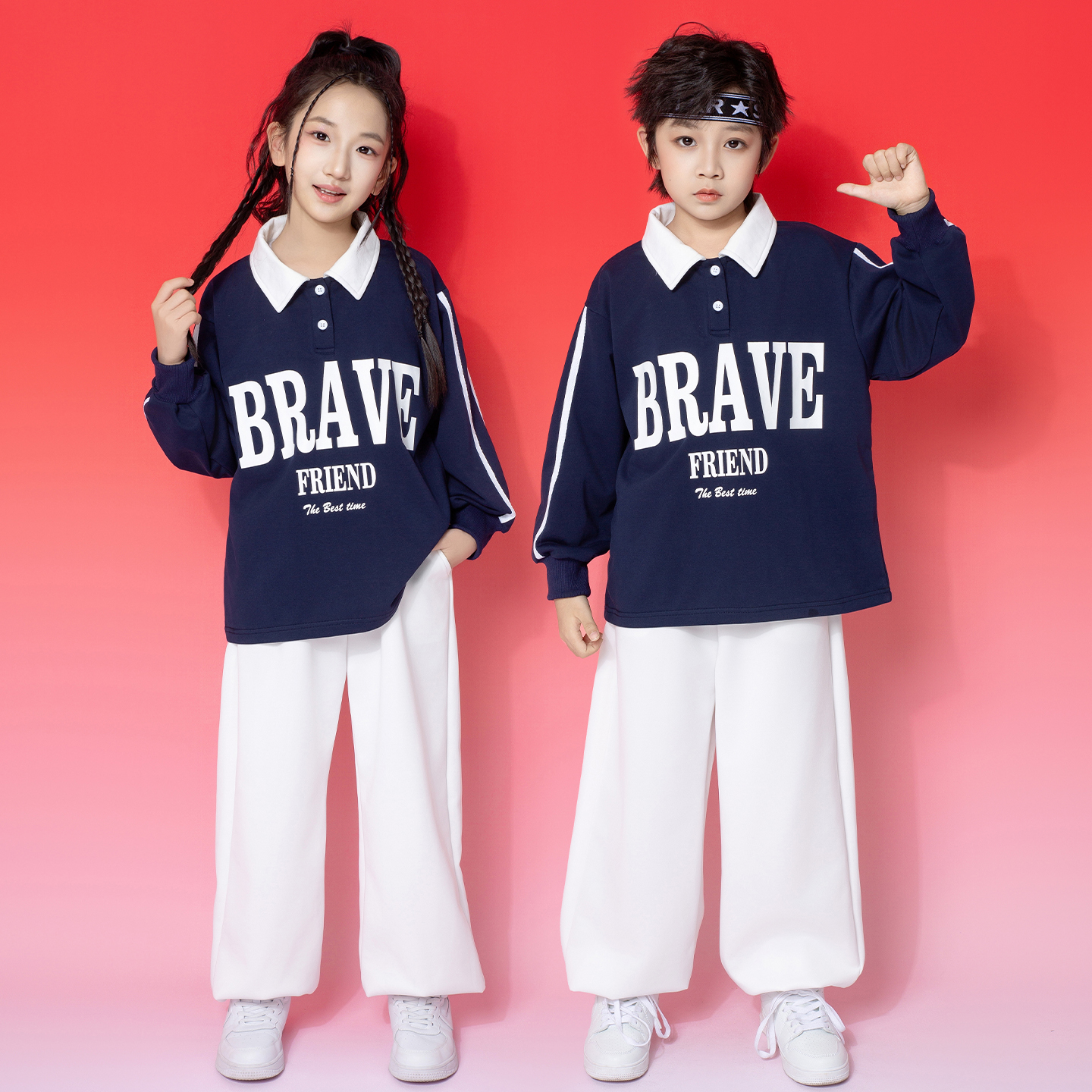 儿童啦啦队演出服小学生运动会团体合唱服幼儿园班服休闲套装表演