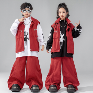 马甲套装 元 旦儿童演出服hiphop街舞酷帅潮服男童架子鼓表演服时尚