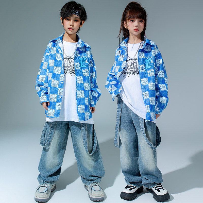 儿童街舞演出服男童衬衫套装嘻哈童装潮牌宽松女童走秀潮服元旦帅,童装/婴儿装/亲子装,儿童演出服,淘宝优惠券,粉丝福利购,淘宝优惠卷