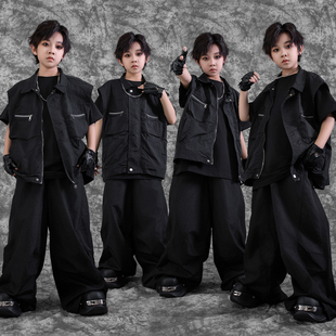 街舞儿童潮服hiphop男童休闲套装 嘻哈少儿架子鼓表演服表演服酷帅