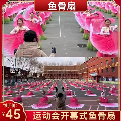运动会开幕式专用舞蹈鱼骨扇