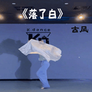 扇子舞蹈扇落了白古风古典舞真丝双面渐变纯白成人跳舞台表演道具