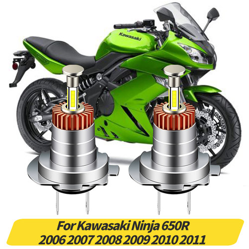 适用于川崎Kawasaki Ninja 650R 2006-2011款摩托车LED大灯H7白光