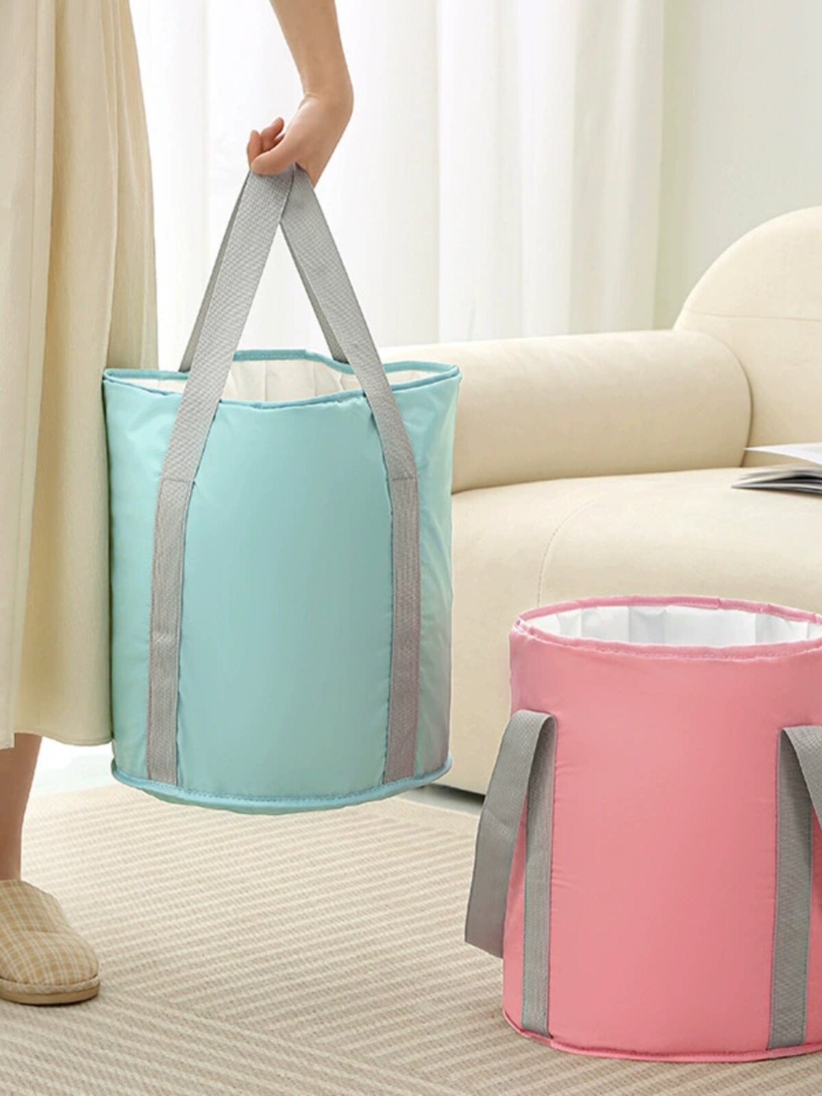 泡脚桶恒温铝箔过加深袋泡脚可折叠旅行家用加厚小腿便携足浴袋款