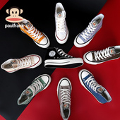 女厚底内增高小白鞋 透气布鞋 2025新款 男四季 板鞋 大嘴猴高帮帆布鞋